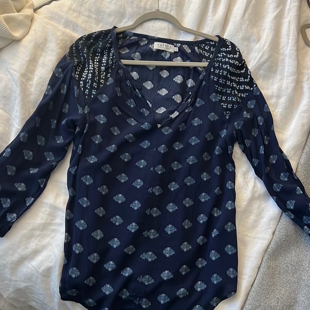 Velvet long sleeve top